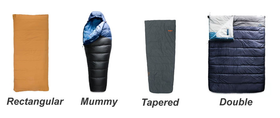 sleeping-bags-shape types of sleeping bags
